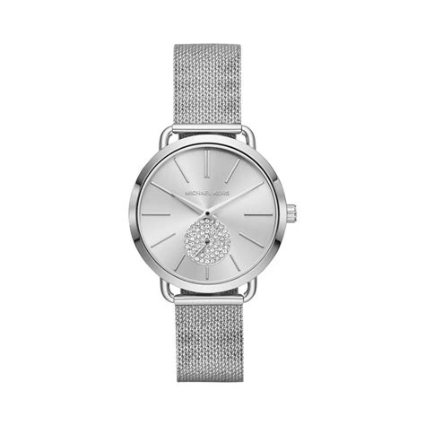 michael kors women's portia silver mesh|Michael Kors Portia Women's Watch, Stainless Steel Bracelet .